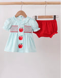 Apple Orchard Smocked Bloomer Set