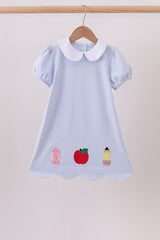 BLUE SCHOOL APPLIQUE DRESS