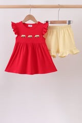 🚌 Apple Bus Ruffle Short Set