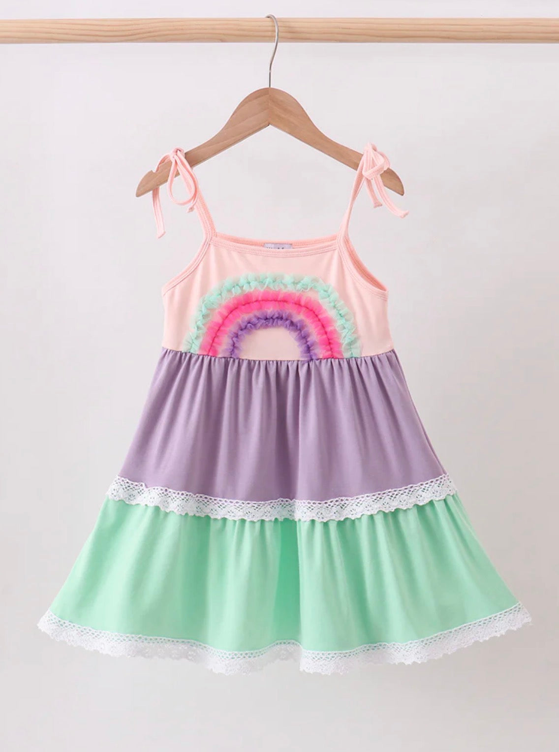Pastel Rainbow Tiered Dress