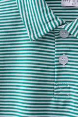 GREEN STRIPE POLO SET