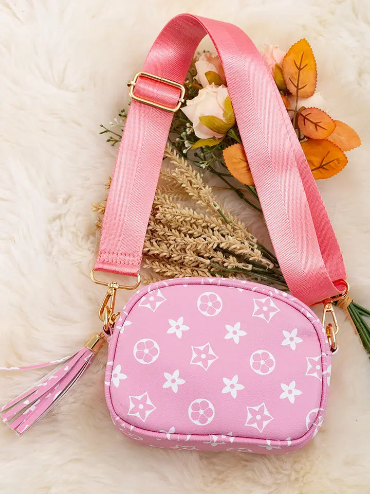 Lt.Pink Star Printed Crossbody