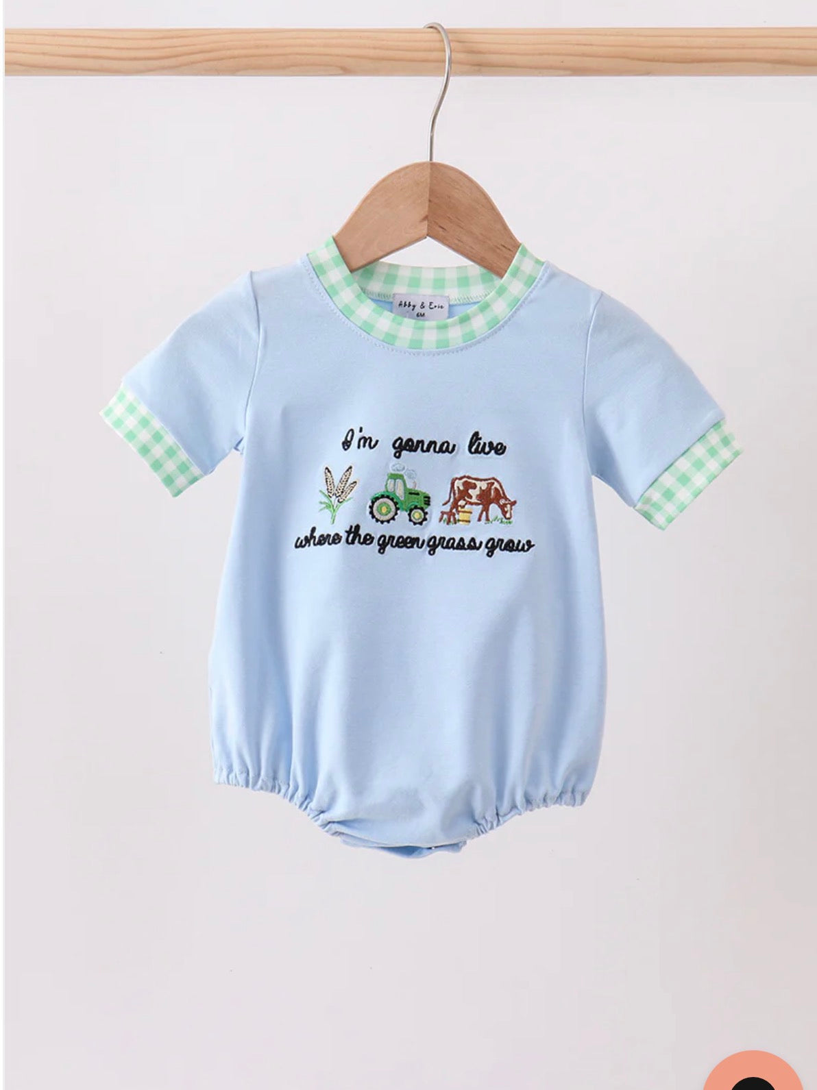 Green Grass Grow Bubble Romper