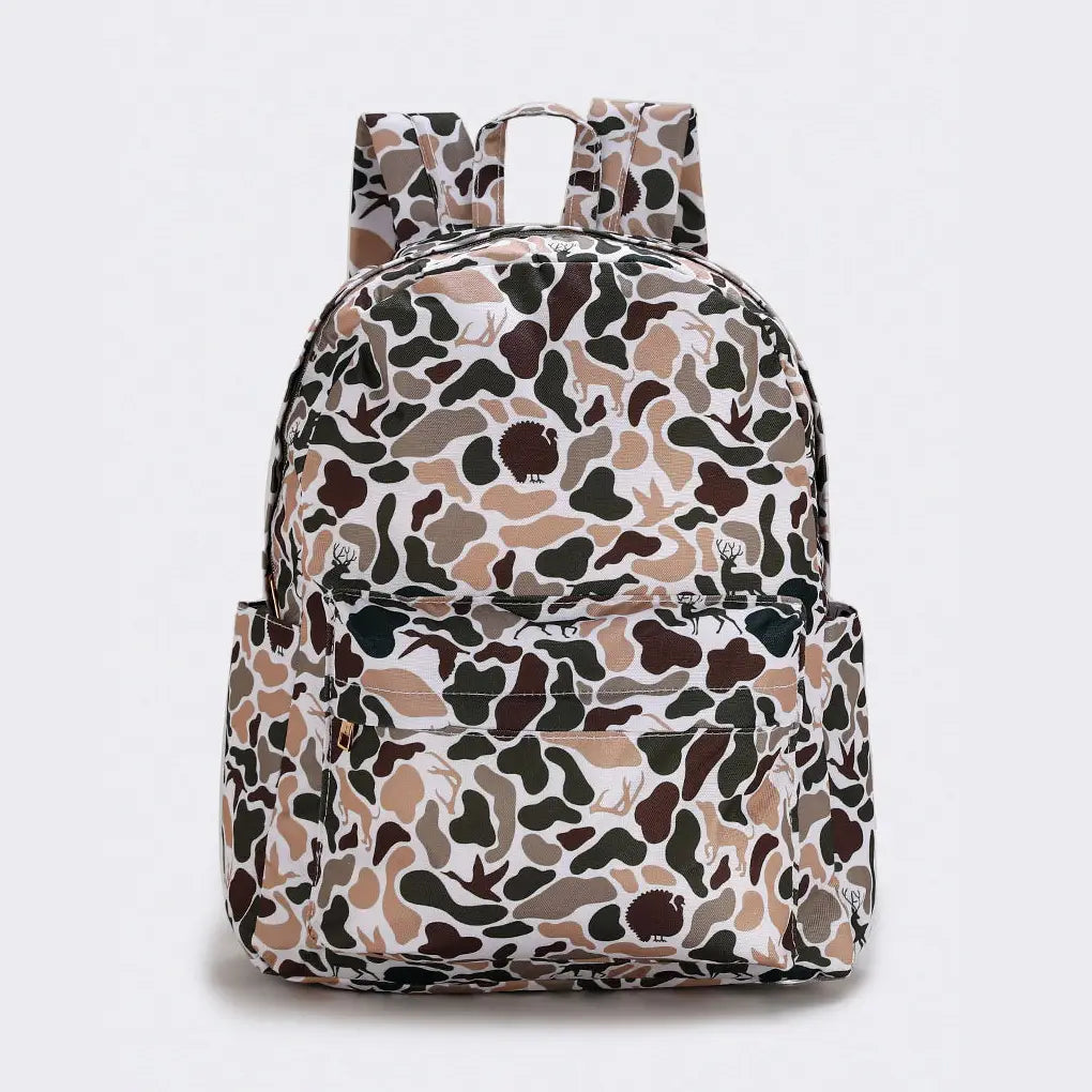 Deer Hunting Print Kids Canvas Backpack