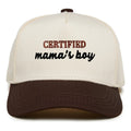Kid/Baby 2-Tone Cap: Certified Mamas Boy Brown/Beige