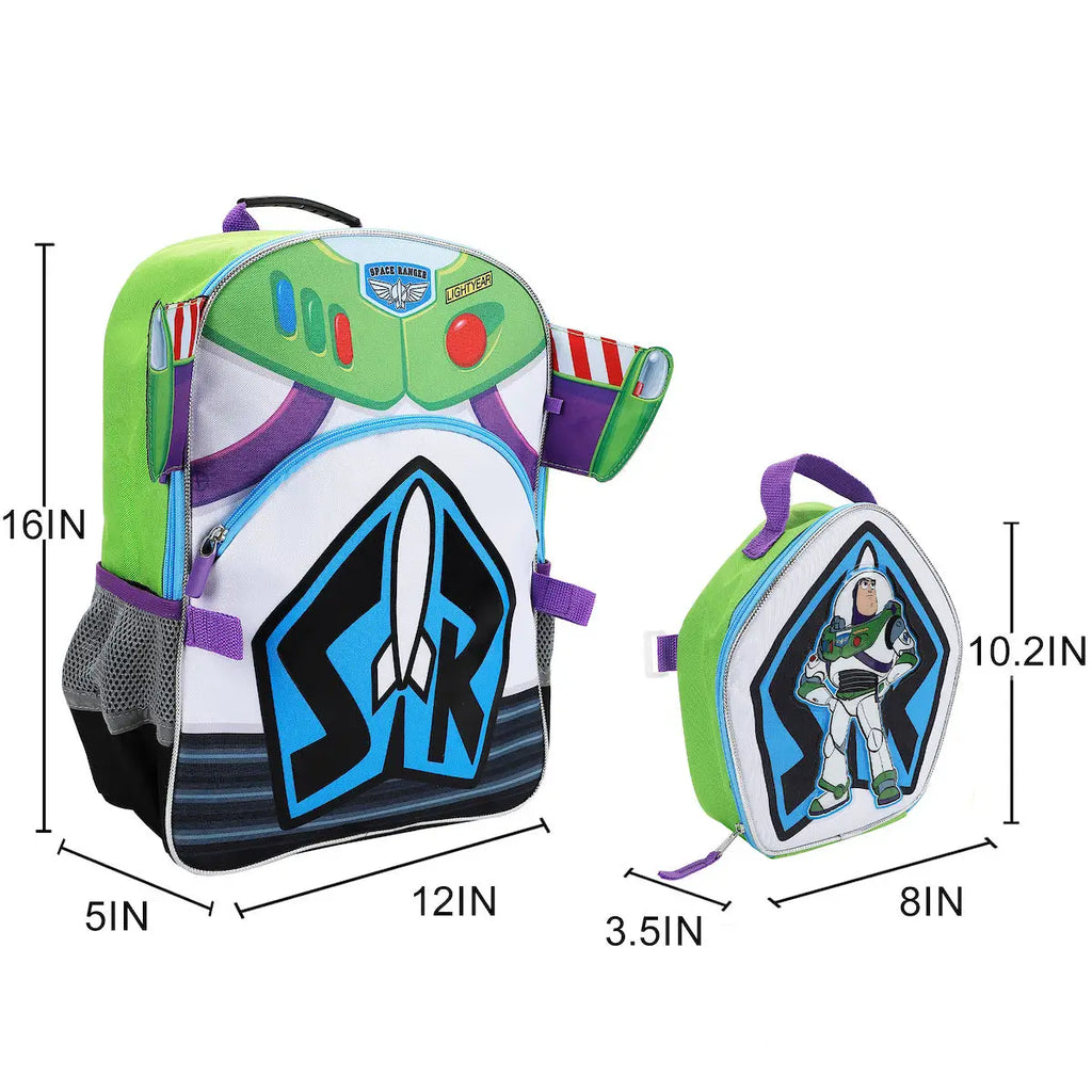 Toy Story Buzz Lightyear 16” Novelty Backpack with Lunch Box